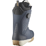 Salomon Men's Dialogue Dual BOA Snowboard Boots - A pair of dark gray snowboard boots with tan accents and a black BOA dial on the side.