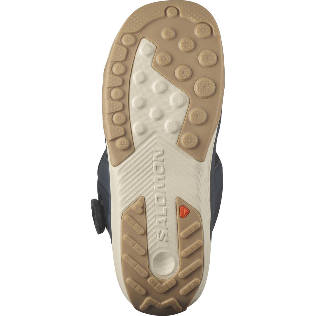 Salomon Men's Dialogue Dual BOA Snowboard Boots - Black boots with tan laces and a white logo on the side.