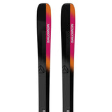 Salomon Stance 96 Skis 2025 - A pair of skis with a black base and orange tips, featuring the brand name "SALOMON" in white letters on the top.