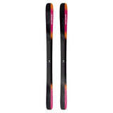 Salomon Stance 96 Skis 2025 - Black skis with a pink and orange gradient stripe down the middle.