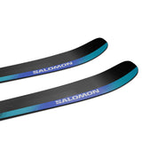 Salomon Stance 90 Skis 2025 - A pair of skis with a blue and black color scheme, featuring a distinctive white logo on the top sheet.