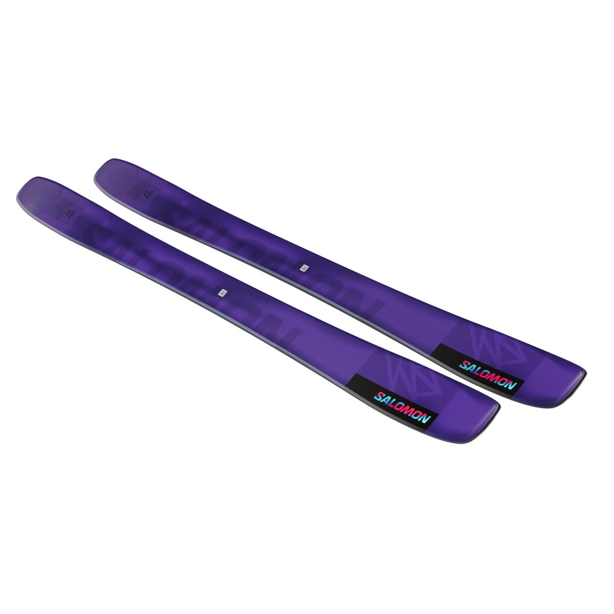 Salomon QST 98 Skis 2025 - A pair of purple skis with a subtle pattern and black Salomon logo on the top.