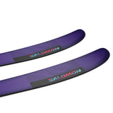 Salomon QST 98 Skis 2025 - A pair of skis with a purple base color and black bindings.