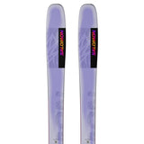 Salomon Women's QST Lumen 98 Skis 2025 - White skis with a subtle purple pattern and black bindings.