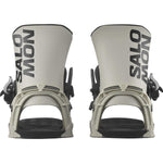 Salomon District Snowboard Bindings 2025 - A pair of snowboard bindings with a sleek, modern design and a predominantly black color scheme.