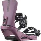Salomon Rhythm Snowboard Bindings 2025 - A pair of snowboard bindings with a sleek, modern design and a predominantly black color scheme.