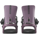 Salomon Rhythm Snowboard Bindings 2025 - A pair of snowboard bindings with a sleek, modern design and a predominantly black color scheme.