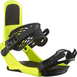 Salomon EDB Snowboard Binding - A black snowboard binding with a neon yellow base and straps.