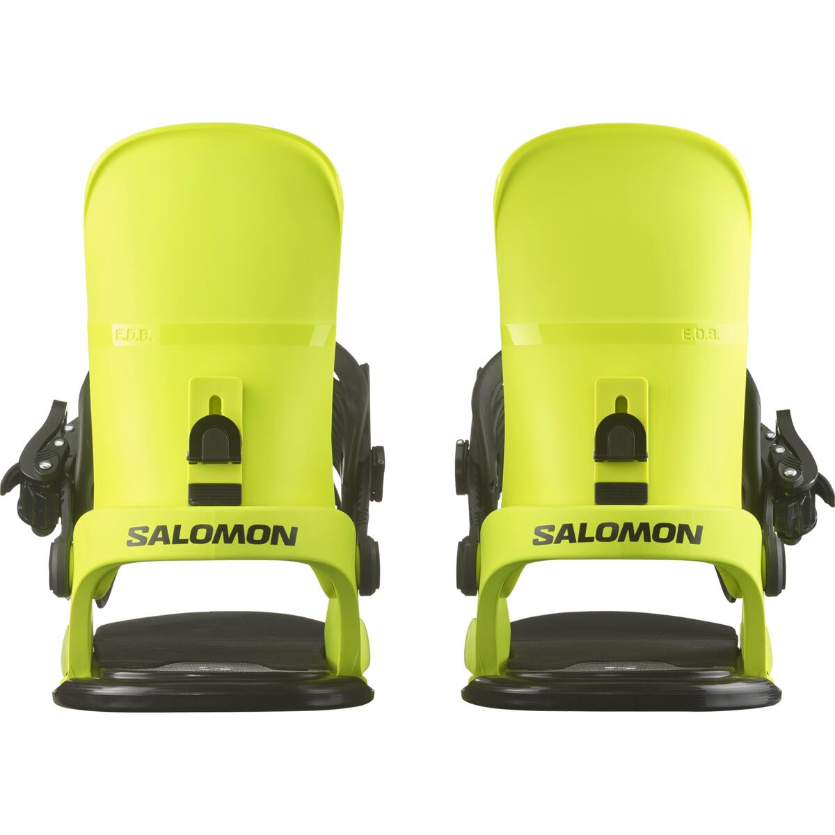 Salomon EDB Snowboard Binding - A lime green snowboard binding with black buckles and straps.