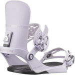Salomon EDB Snowboard Binding - A white snowboard binding with a black base and silver buckles.