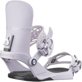 Salomon EDB Snowboard Binding - A white snowboard binding with a black base and silver buckles.