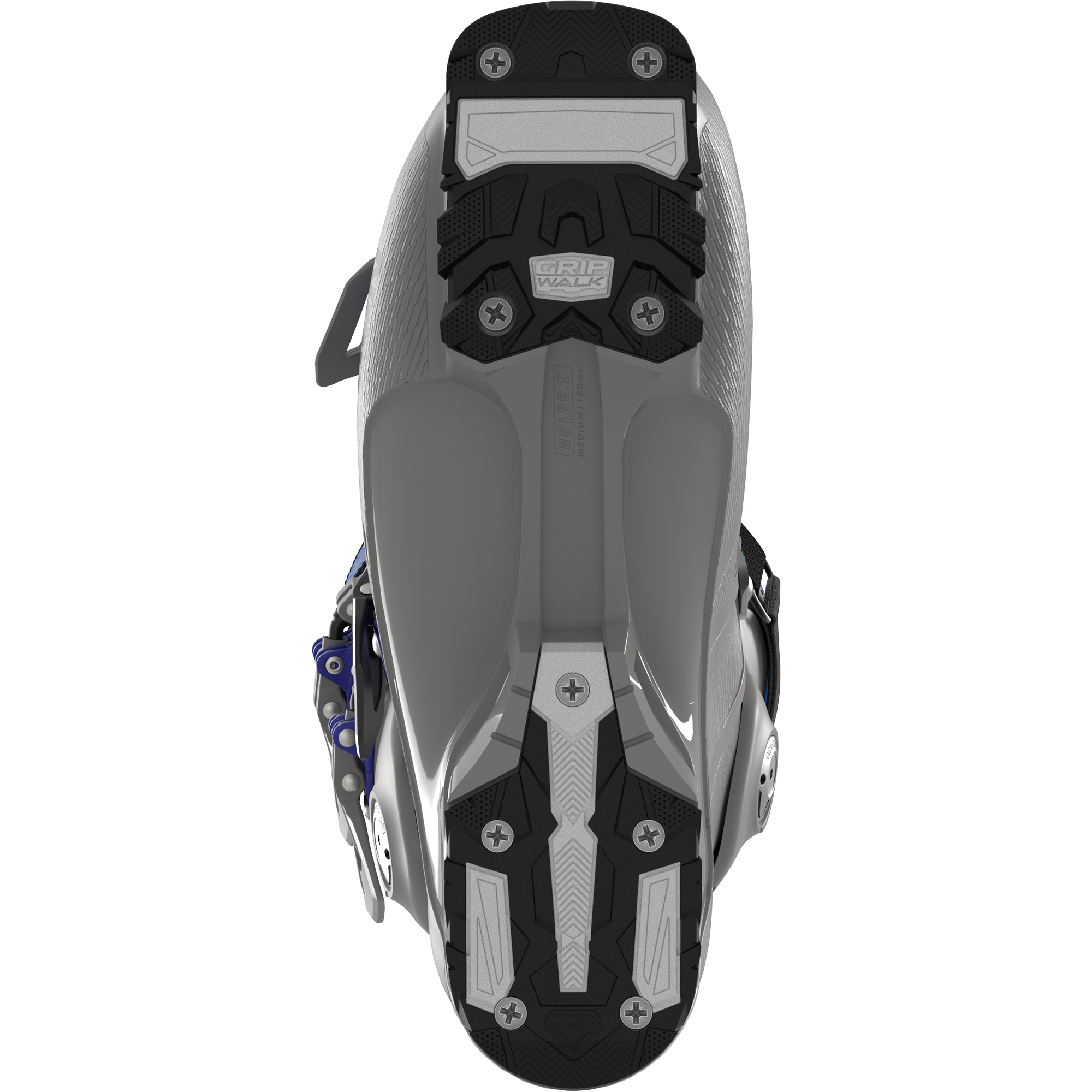 Salomon S/Pro Supra 120 Ski Boots 2026 - A pair of black ski boots with silver buckles and straps, viewed from the back.