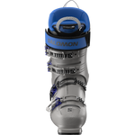 Salomon S/Pro Supra 120 Ski Boots 2026 - A pair of gray ski boots with blue accents and a black strap.