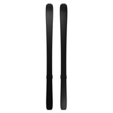 Salomon Stance 80 Skis with M11 GW Bindings - A pair of black skis with a subtle white stripe on the top, featuring a distinctive snowflake pattern and a matte finish.