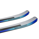 Salomon Stance 80 Skis with M11 GW Bindings - A pair of skis with a blue and black color scheme, featuring a distinctive pattern on the top sheet.