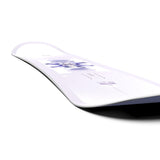 Salomon Women's Lotus Snowboard 2025 - White snowboard with purple logo and graphics on top.