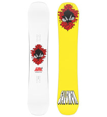 Salomon Sleepwalker Snowboard 2025 - A white snowboard with a black logo featuring two white wings in the center.