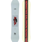 Salomon Kickback Snowboard 2025 - A light gray snowboard with a black and red checkered pattern on the top side of the graphic area.