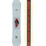 Salomon Kickback Snowboard 2025 - A light gray snowboard with a black and red checkered pattern on the top side of the graphic area.