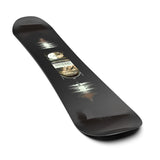 Salomon Pulse Snowboard 2025 - A black snowboard with a white logo and text on top of it.