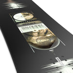 Salomon Pulse Snowboard 2025 - A black snowboard with a white logo and text on top of it.