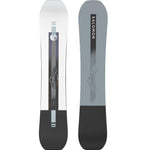 Salomon Sight Snowboard 2025 - A white snowboard with a black stripe down the middle and a circular logo on top.