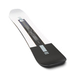 Salomon Sight Snowboard 2025 - A black snowboard with a white logo on top and a gray stripe at the bottom.