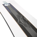 Salomon Sight Snowboard 2025 - A black snowboard with white lines forming a topographic map of mountains, featuring a circular logo at the top.