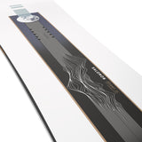 Salomon Sight Snowboard 2025 - A black snowboard with white lines forming a topographic map of mountains, featuring a circular logo at the top.