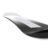 Salomon Women's Bliss Snowboard 2025 - A black snowboard with a white stripe down the middle and a topographic map design on it.