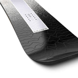 Salomon Women's Bliss Snowboard 2025 - A snowboard with a white top sheet and black base, featuring a pattern of wavy lines in light gray.
