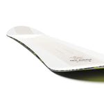 Salomon HPS - Sickstick Snowboard 2025 - A white snowboard with a black and yellow patterned edge.