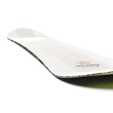 Salomon HPS - Sickstick Snowboard 2025 - A white snowboard with a black and yellow patterned edge.