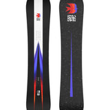 Salomon Highpath 2025 - A black snowboard with a red logo featuring three arrows pointing outward in a triangular formation.