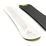 Salomon HPS Takaharu Nakai 2025 - A black snowboard with yellow flecks and a neon green stripe on top, featuring a logo in the upper right corner.