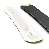 Salomon HPS Takaharu Nakai 2025 - A black snowboard with yellow flecks and a neon green stripe on top, featuring a logo in the upper right corner.