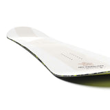 Salomon HPS Takaharu Nakai 2025 - A white snowboard with a black and yellow patterned edge, featuring a brown logo on the top right corner.