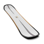 Salomon Assassin Snowboard 2025 - A white snowboard with a black border and two thin purple stripes on top.