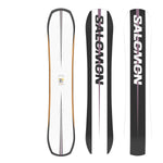 Salomon Assassin Snowboard 2025 - White snowboard with black trim and yellow logo on top.