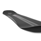 Salomon Assassin Pro Snowboard 2025 - A black snowboard with a pink logo on top and white edging.