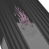 Salomon Assassin Pro Snowboard 2025 - A black snowboard with a white logo featuring a stylized "A" and the word "Assassin".
