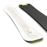 Salomon HPS Louidf Paradis 2025 - A white snowboard with a brown logo and black dots on top, featuring a flower-shaped design at the bottom.