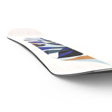 Salomon Women's Rumble Fish Snowboard 2025 - A snowboard with a blue and white geometric pattern on its top surface.