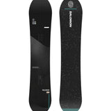 Salomon Super 8 Pro Snowboard 2025 - A black snowboard with a subtle gray pattern and white lettering.