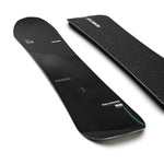 Salomon Super 8 Pro Snowboard 2025 - A black snowboard with a subtle white pattern and a green stripe on the bottom edge.