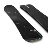Salomon Super 8 Pro Snowboard 2025 - A black snowboard with a subtle white pattern and a green stripe on the bottom edge.