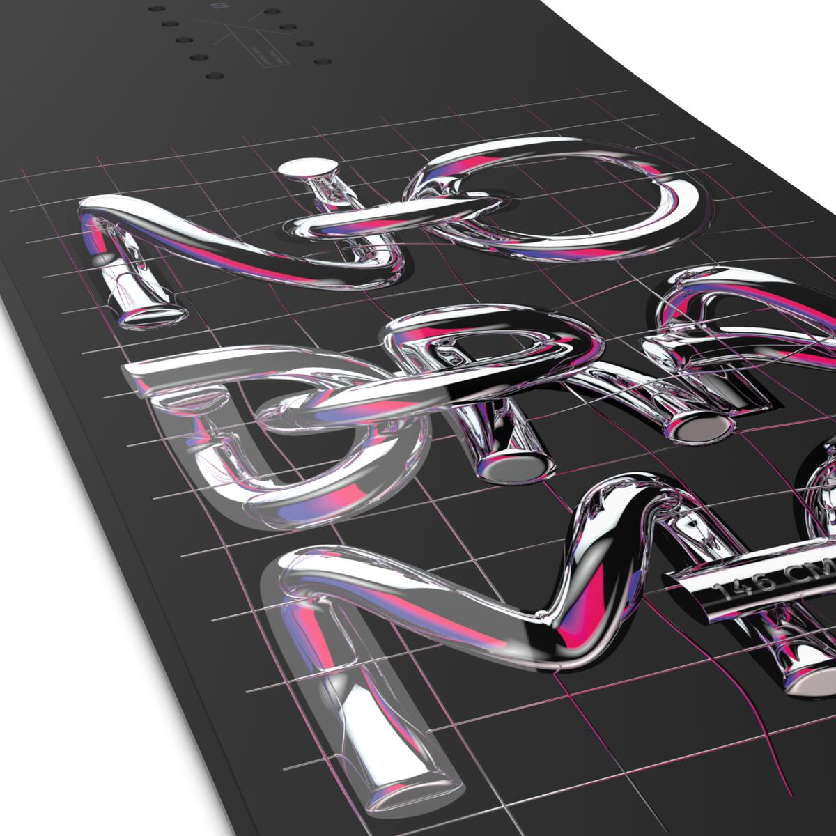 Salomon Women's No Drama Snowboard 2025 - A black snowboard with a white and pink logo on top.