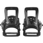 Salomon The Future Kid's Snowboard Bindings 2025 - Black bindings with white lettering and a small logo on top of the left binding.