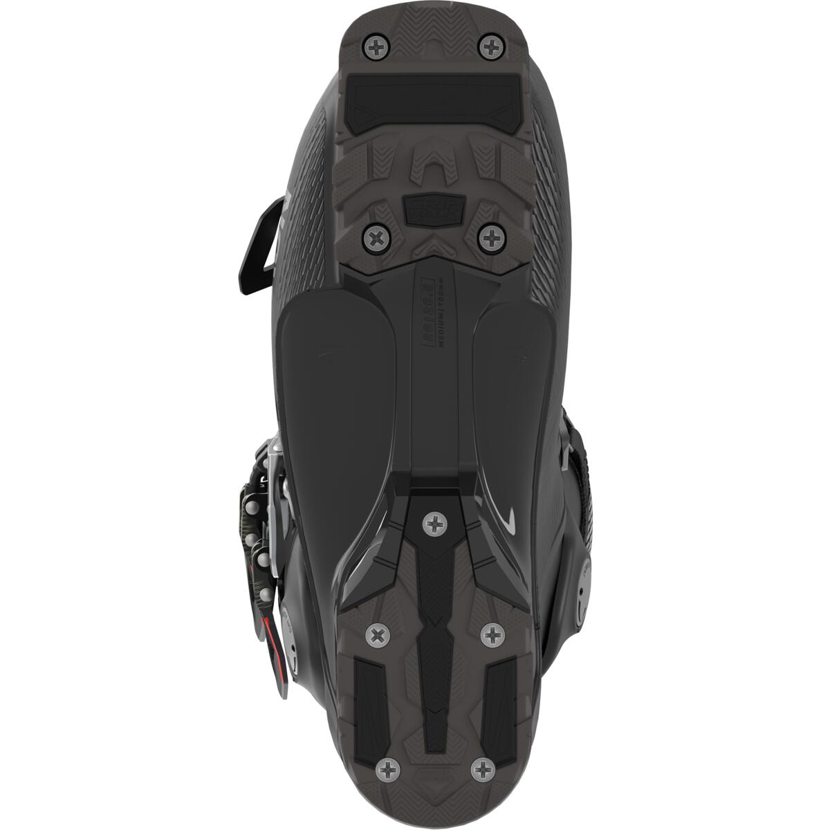 Salomon Men's S/PRO SUPRA 90 GW Ski Boots 2025 - Black ski boots with a textured pattern on the side and silver buckles.