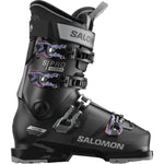 Salomon Women's S/PRO SUPRA 80 GW Ski Boots 2025 - Black ski boots with silver buckles and straps.